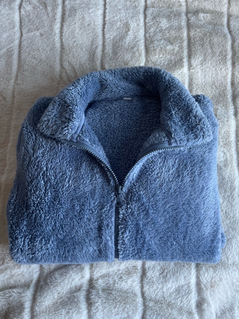 Uniqlo Women’s Fluffy Yarn Fleece Full-Zip Jacket - Light Blue